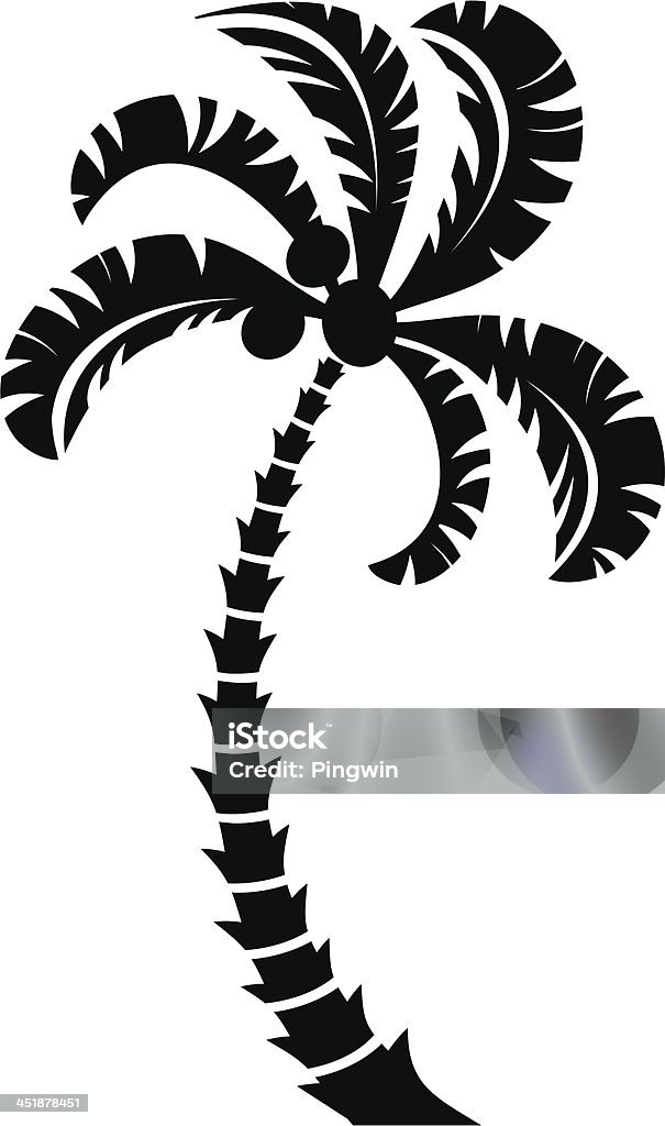 Черный Пальмовый силуэт - Векторная графика Аюрведа роялти-фри