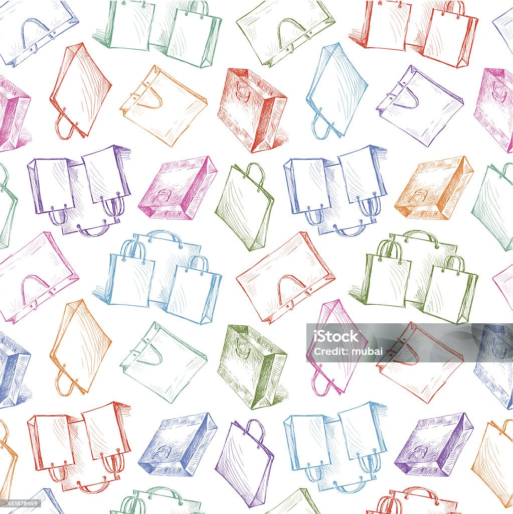 Muster mit Einkaufstaschen - Lizenzfrei Einkaufstasche Vektorgrafik