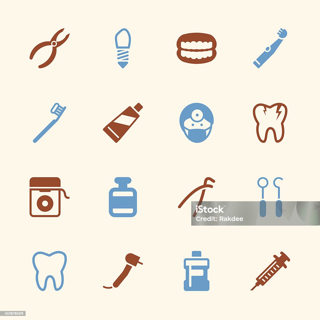 Стоматологическая иконы-цвета серии/EPS10 - Векторная графика Эндодонтия роялти-фри