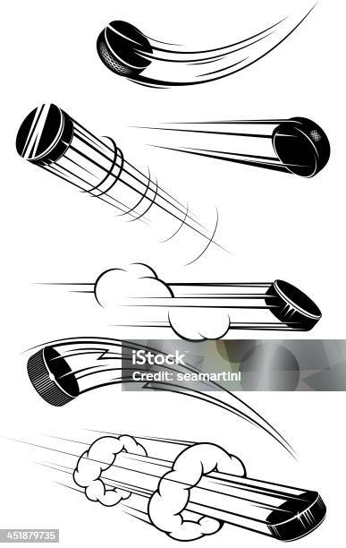 Flying Hockey Pucks Stock Illustration - Download Image Now - Hockey Puck, Cartoon, Ice Hockey