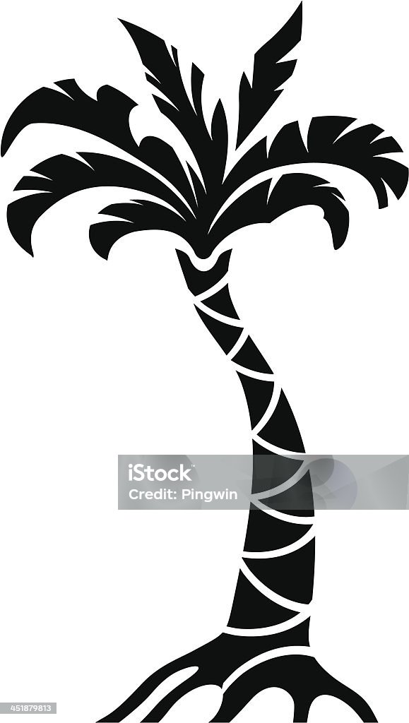 Силуэт пальмы - Векторная графика Аюрведа роялти-фри