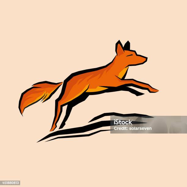 Jumping Orange Fox Stock Vektor Art und mehr Bilder von Fuchs - Wildhund - Fuchs - Wildhund, Hochspringen, Tiere bei der Jagd