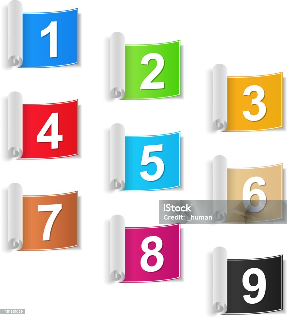 Numbers Set Set of numbers 1,...,9, vector eps10 illustration Badge stock vector