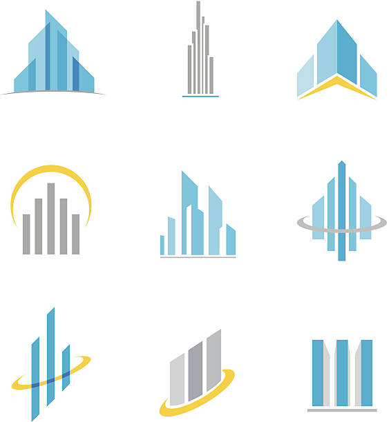 Building symbol and icon vector art illustration