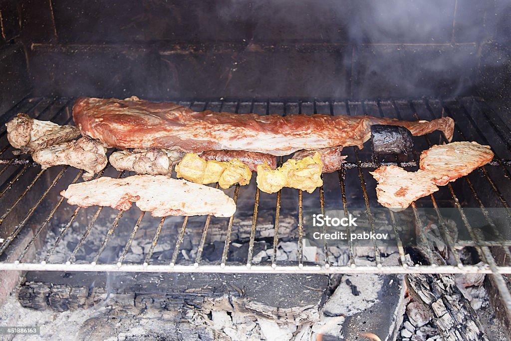 Barbaque meat in a barbaque Beef Stock Photo