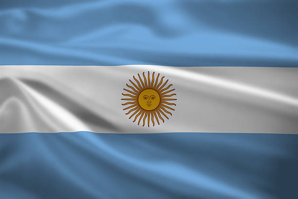 istock Argentina flag blowing in the wind 451886341