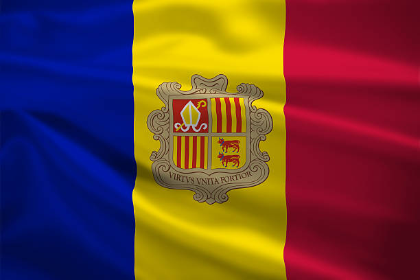 istock Andorra flag blowing in the wind 451886351