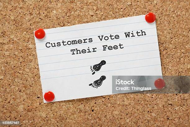 Customers Vote With Their Feet Stock Photo - Download Image Now - Bulletin Board, Buying, Competition