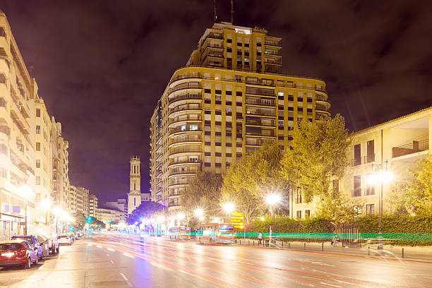 istock City street in night. Valencia 451888215