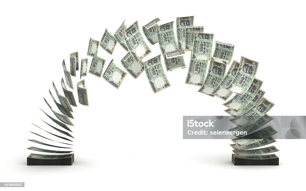 Indian Rupee Transfer Indian Rupee Transfer (isolated with clipping path) Finance Stock Photo