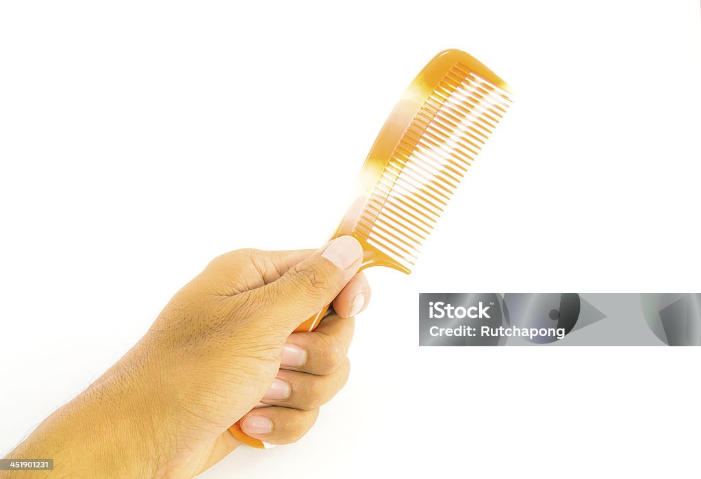 Handf Comb Orange Comb In Hand Isolated Stock Photo - Download Image Now - Adult ...