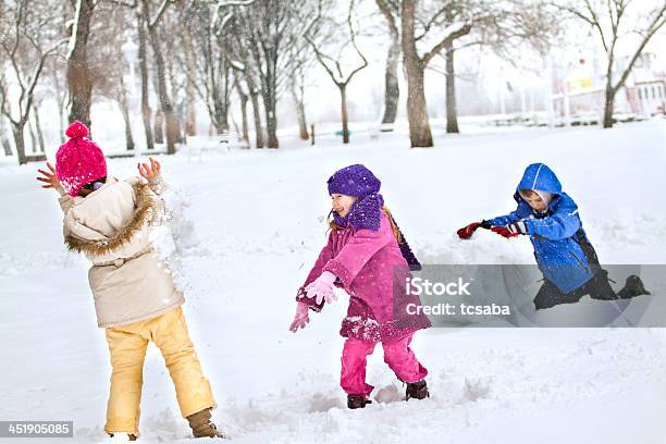 Feliz Família Desfrutar De Inverno - Fotografias de stock e mais imagens de Alegria - Alegria, Ao Ar Livre, Atividade