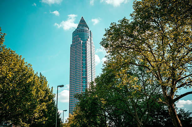 Messeturm in Frankfurt am Main. This high-rise building is one of the city's landmarks.
