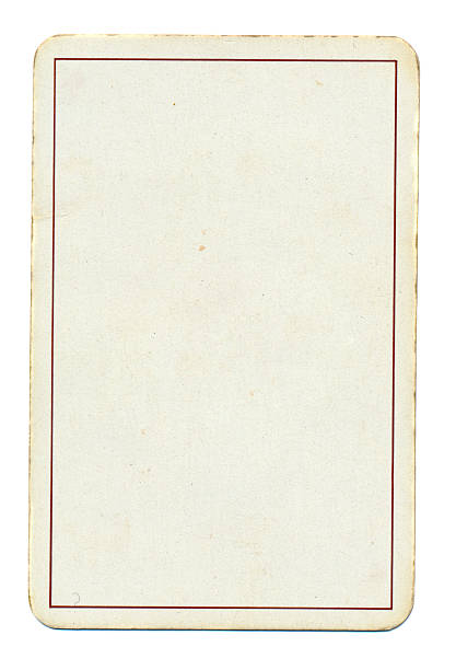 empty playing card paper background with line  isolated on white background