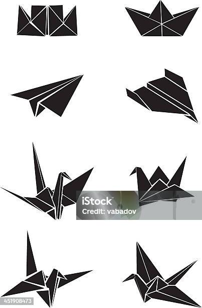 Origami Paper Boats Planes And Cranes Stock Illustration - Download Image Now - Paper Crane, Origami, Vector