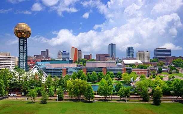 Cityscape of downtown Knoxville Skyline of downtown Knoxville, Tennessee, USA. tennessee stock pictures, royalty-free photos & images
