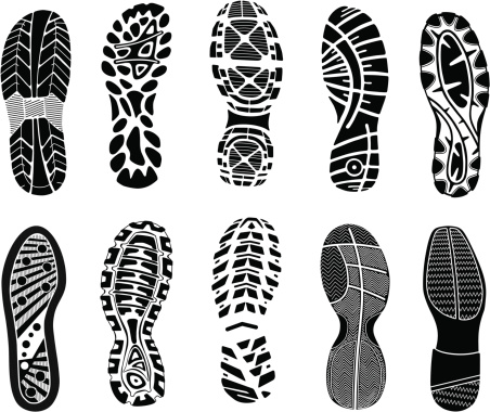 Vector Set Of Shoe Tracks Stock Illustration - Download Image Now ...