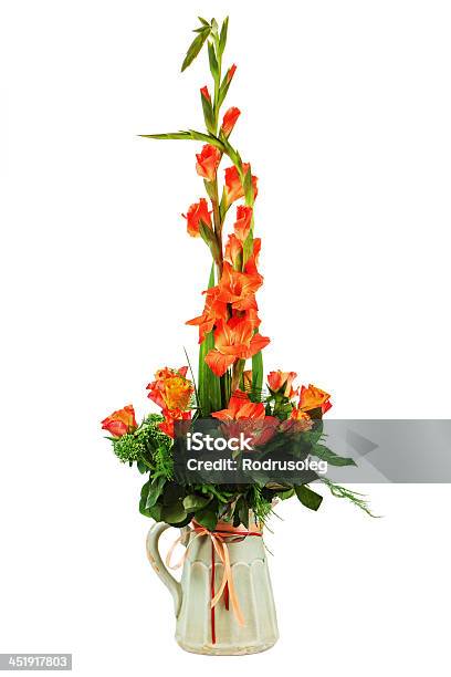 Foto de Floral Buquê De Rosas E Gladioluses Arranjo Central e mais fotos de stock de Amarelo