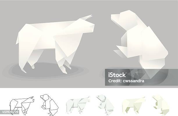 Orso E Bull Illustrazione Vettoriale - Immagini vettoriali stock e altre immagini di Origami - Origami, Toro - Bovino, Orso