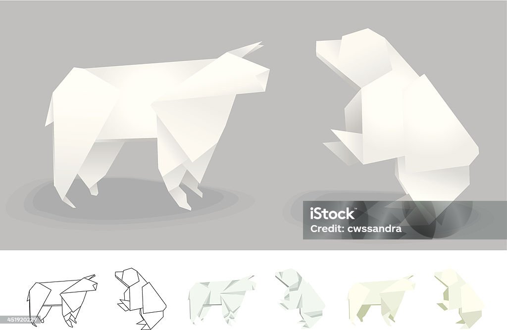 Miś i Bull Ilustracja wektorowa - Grafika wektorowa royalty-free (Origami)