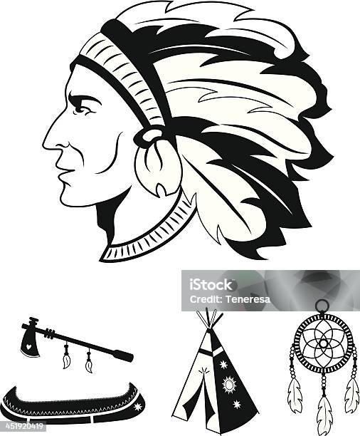 Indian Icons Set Stock Illustration - Download Image Now - Indigenous Peoples of the Americas, Adult, American Culture