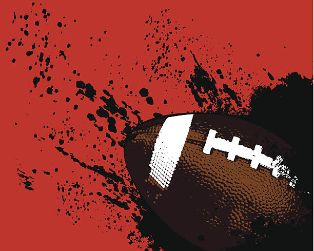 illustrazioni stock, clip art, cartoni animati e icone di tendenza di palla calcio grunge - pallone da football americano