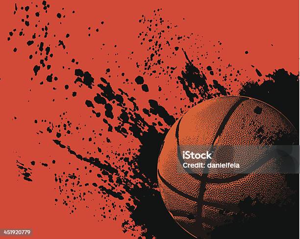 Vetores de Grunge Com Bola De Basquete e mais imagens de Basquete - Basquete, Bola de Basquete, Técnica de imagem Grunge