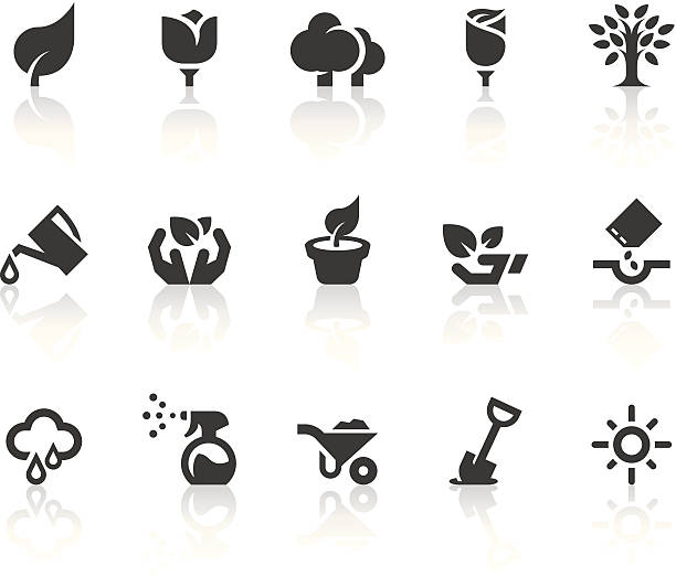 Growing Icons | Simple Black Series vector art illustration