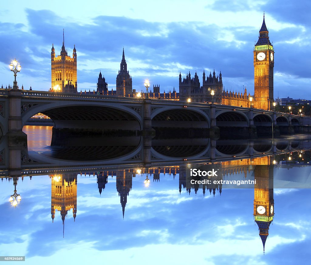 Famous Big Ben in the evening with bridge, London, England Big Ben in the evening with bridge, London, England Arranging Stock Photo