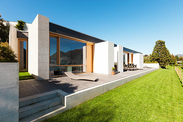 istock beautiful modern house in cement 451925425