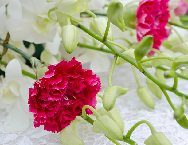 istock Decoration carnation and white orchid 451929241