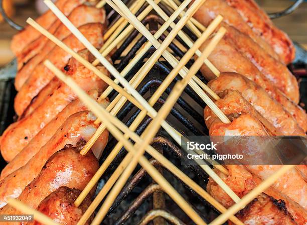 Grilled Sausage Stock Photo - Download Image Now - Appetizer, Asia, Asian Food