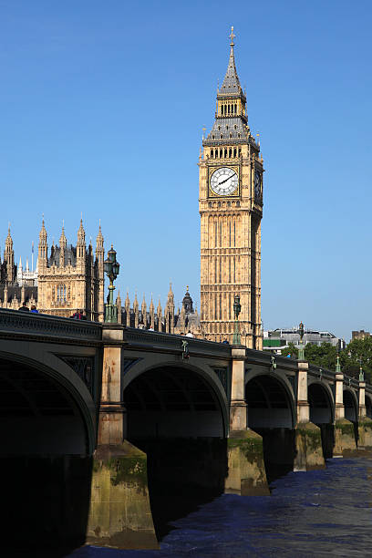 istock Famous Big Ben with bridge in London, England 451959803