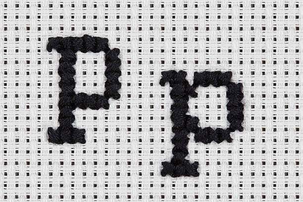 Cross-stitch - Alphabet and Icons: Pp