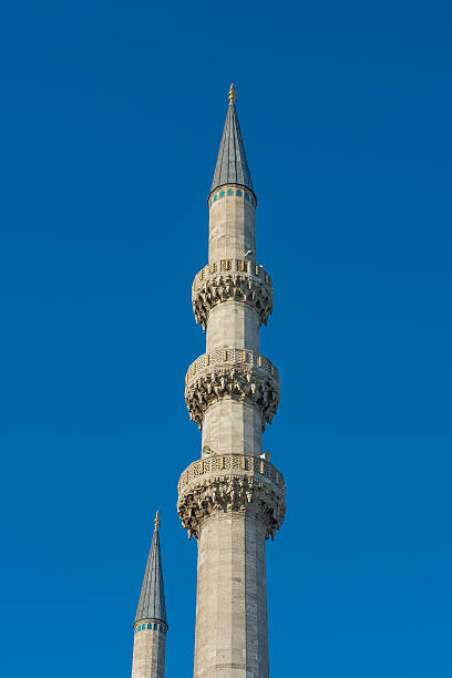 istock Blue Mosque minaret tower in closeup 451961207