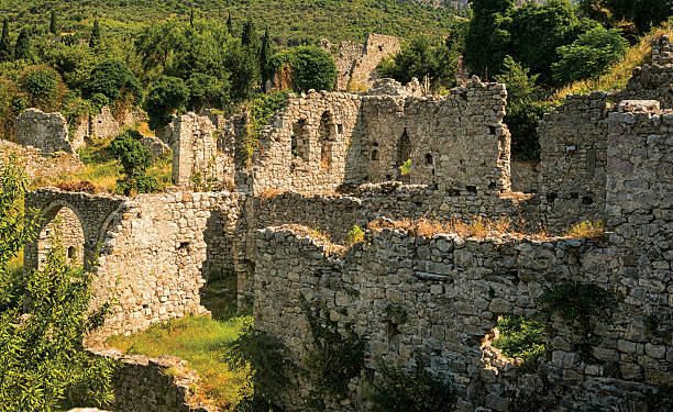 Ruins of  fortress, palaces and houses Inside the medieval fortres of Medieval town of Bar. 