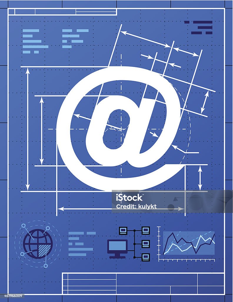 Email Blueprint Email Symbol Like Blueprint Drawing Stock Illustration - Download Image ...
