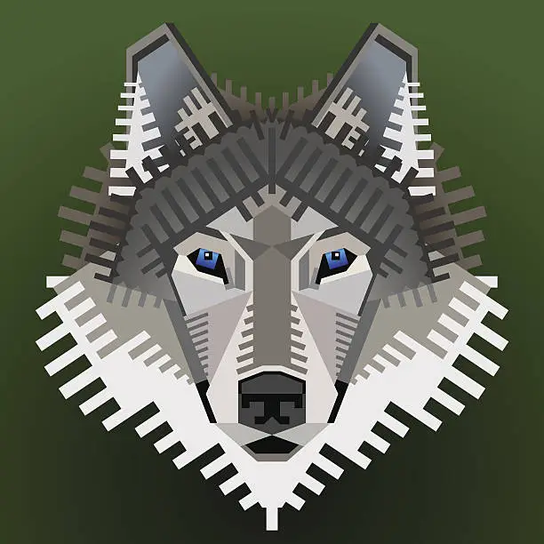 Vector illustration of Geometric wolf's face