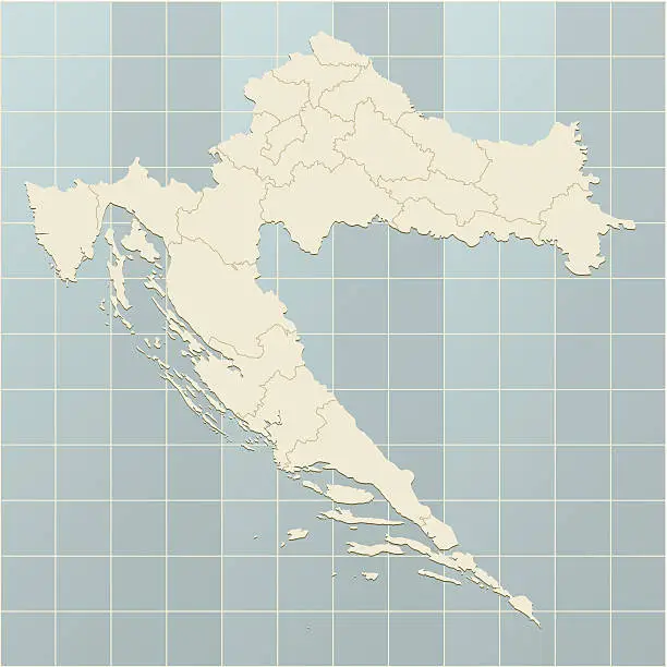 Vector illustration of Croatia map beige