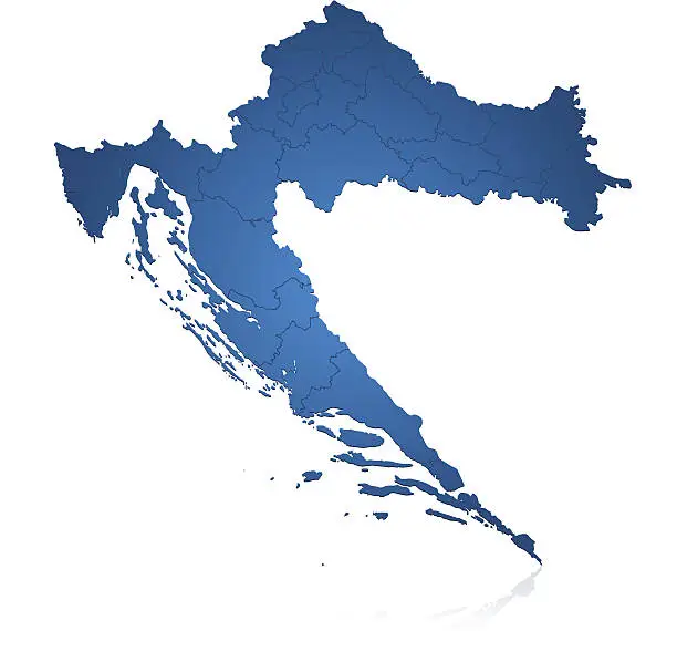 Vector illustration of Croatia map blue