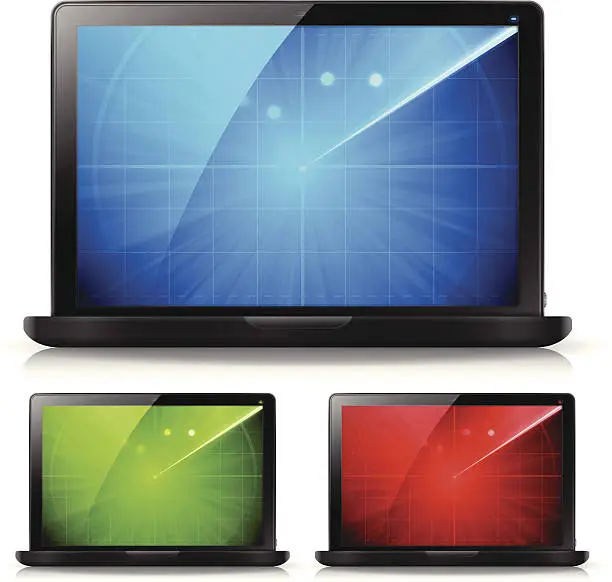 Vector illustration of Laptop Radar