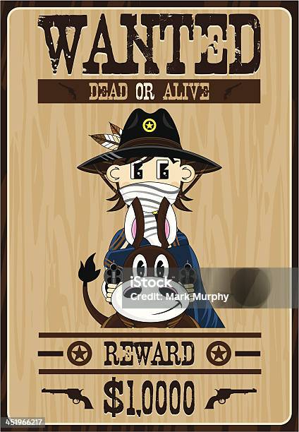 Cowboy Auf Pferd Poster Outlaw Stock Vektor Art und mehr Bilder von Anreiz - Anreiz, Charakterkopf, ClipArt