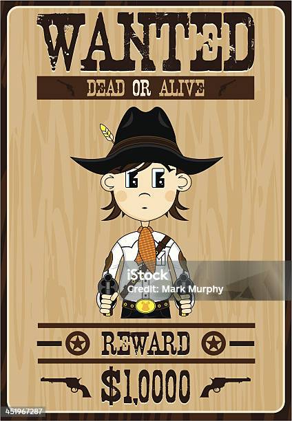 Cowboy Outlaw Wanted Poster Stock Illustration - Download Image Now - Aiming, Cartoon, Characters