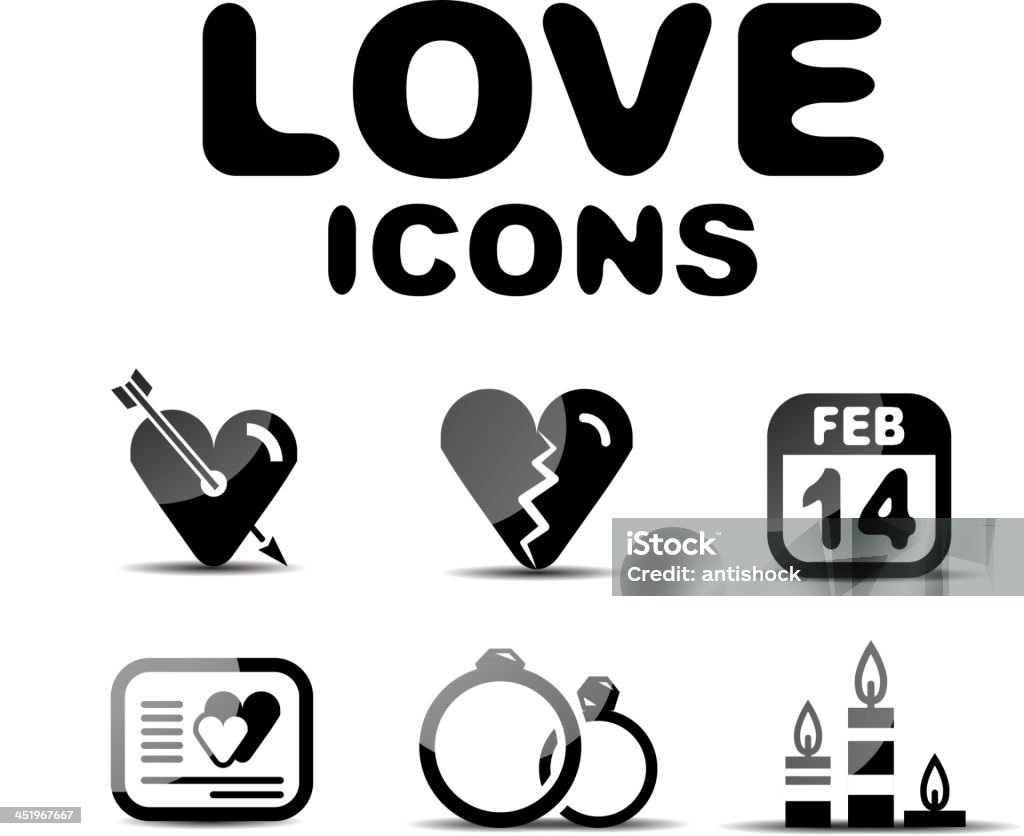Vetor ícones de amor - Vetor de Adulto royalty-free