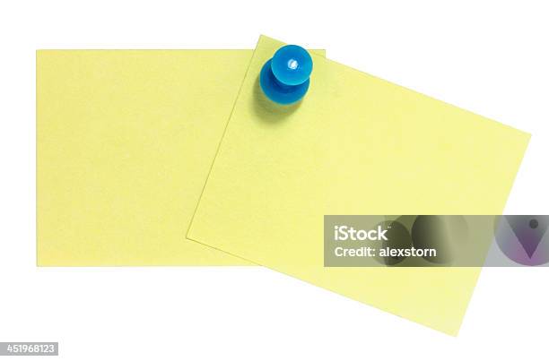 Double Rectangular Sticky Note With Blue Pin Stock Photo - Download ...