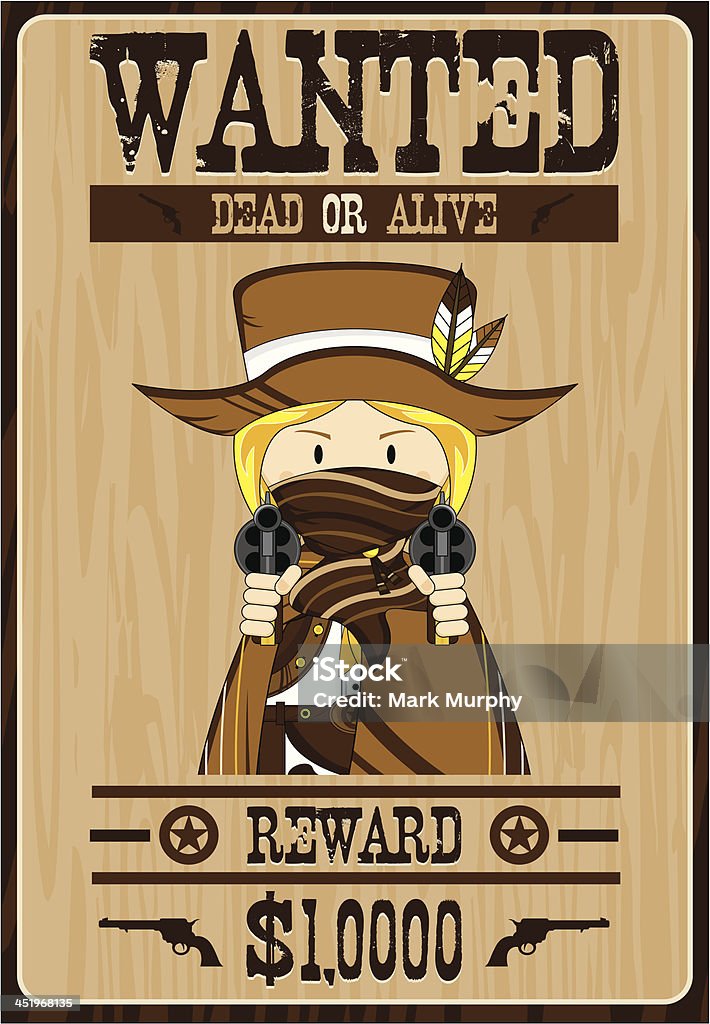 Kowbojka Kowboj Plakat Outlaw - Grafika wektorowa royalty-free (Bodziec)