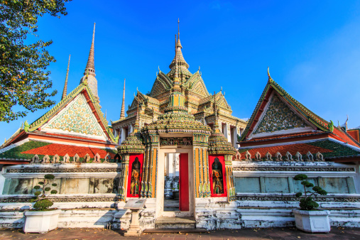 Ancient temples, Wat Pho temple in Bangkok, Thailand