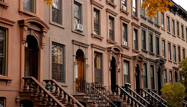 Brooklyn Brownstones stock photo