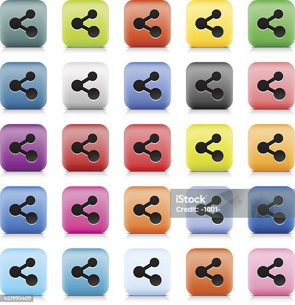 Teile Web Button Farbe Internetsymbol Schwarz Pictogram Stock Vektor Art und mehr Bilder von Bedienungsknopf