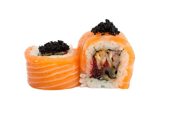 istock sushi roll with salmon isolated on white background 451996711